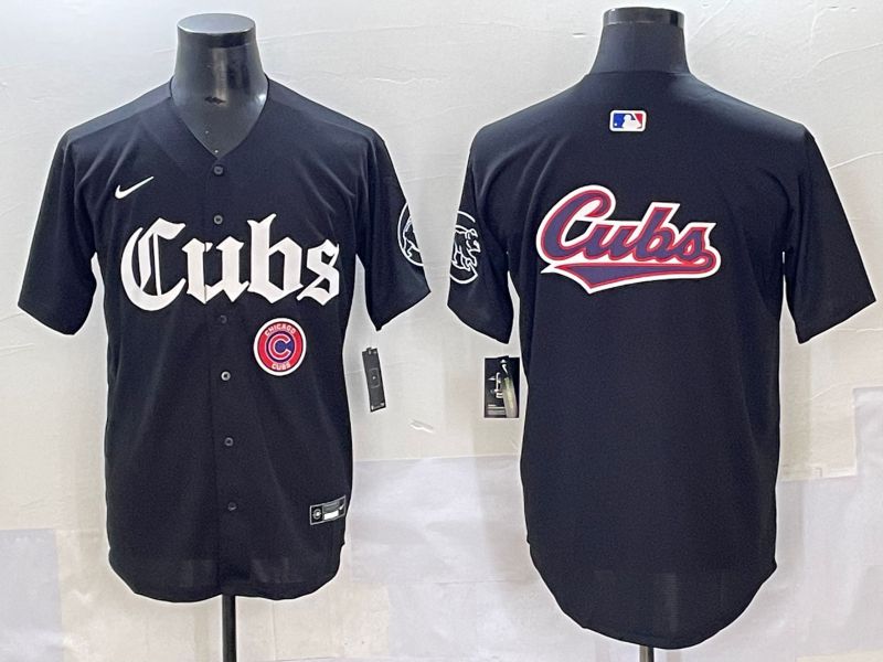 Men 2025 Chicago Cubs Blank Black Five generations Joint Name Nike MLB Jersey style 12->chicago cubs->MLB Jersey